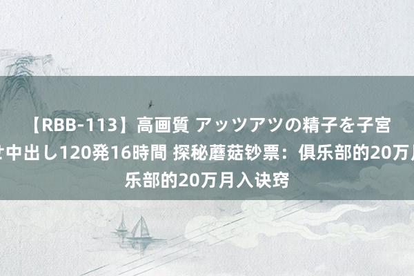 【RBB-113】高画質 アッツアツの精子を子宮に孕ませ中出し120発16時間 探秘蘑菇钞票：俱乐部的20万月入诀窍