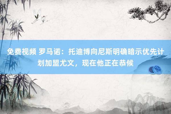 免费视频 罗马诺：托迪博向尼斯明确暗示优先计划加盟尤文，现在他正在恭候