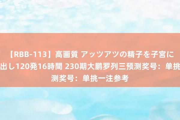 【RBB-113】高画質 アッツアツの精子を子宮に孕ませ中出し120発16時間 230期大鹏罗列三预测奖号：单挑一注参考