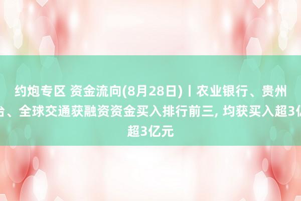 约炮专区 资金流向(8月28日)丨农业银行、贵州茅台、全球交通获融资资金买入排行前三， 均获买入超3亿元