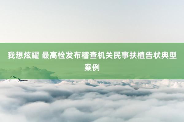 我想炫耀 最高检发布稽查机关民事扶植告状典型案例